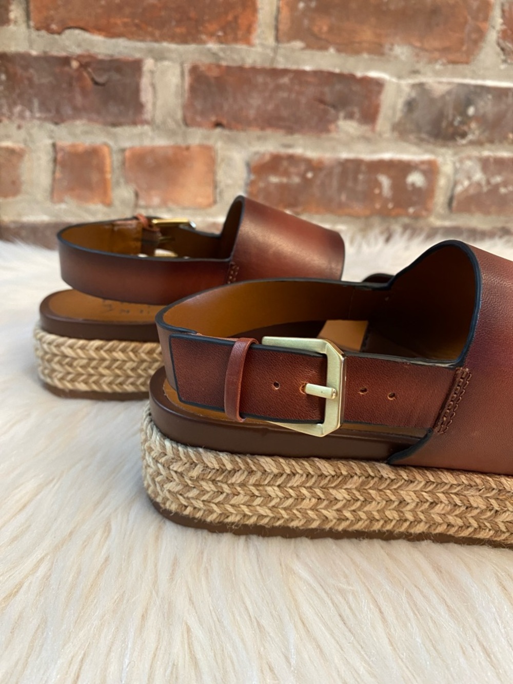 Naturalizer Patience Platform Brown Leather Sandals, Size 9.5 - Picture 13 of 16